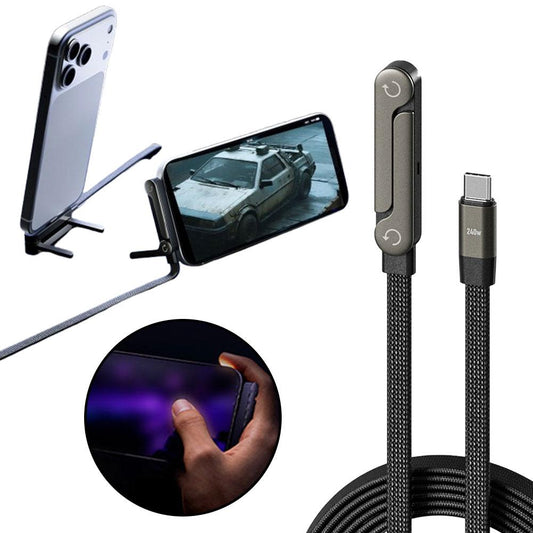 2-in-1 Foldable Fast Charging Cable with Stand